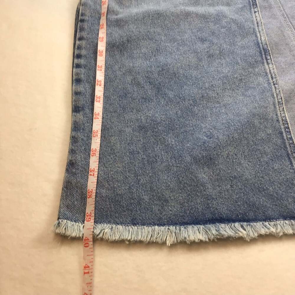 Anthropologie Pilcro Madi Front Slit Raw Hem Denim Maxi Skirt Size 10 - Picture 9 of 9